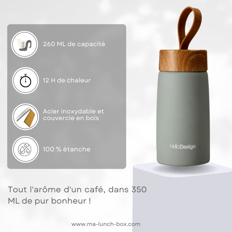 bouteille isolante bois gris