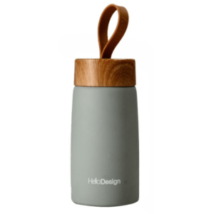 thermos café en bois gris