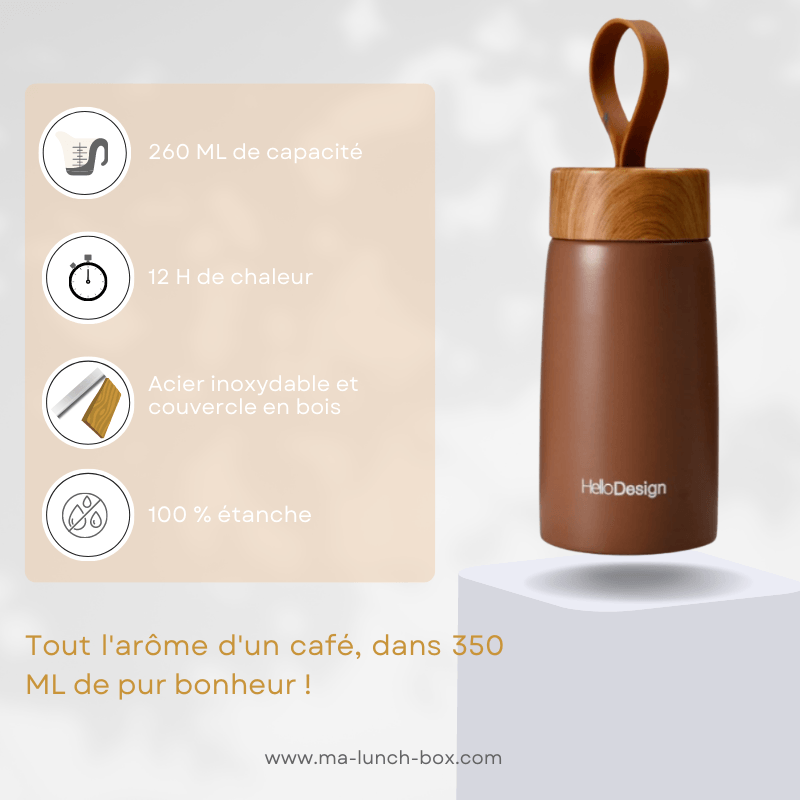 Thermos isolant café en bois