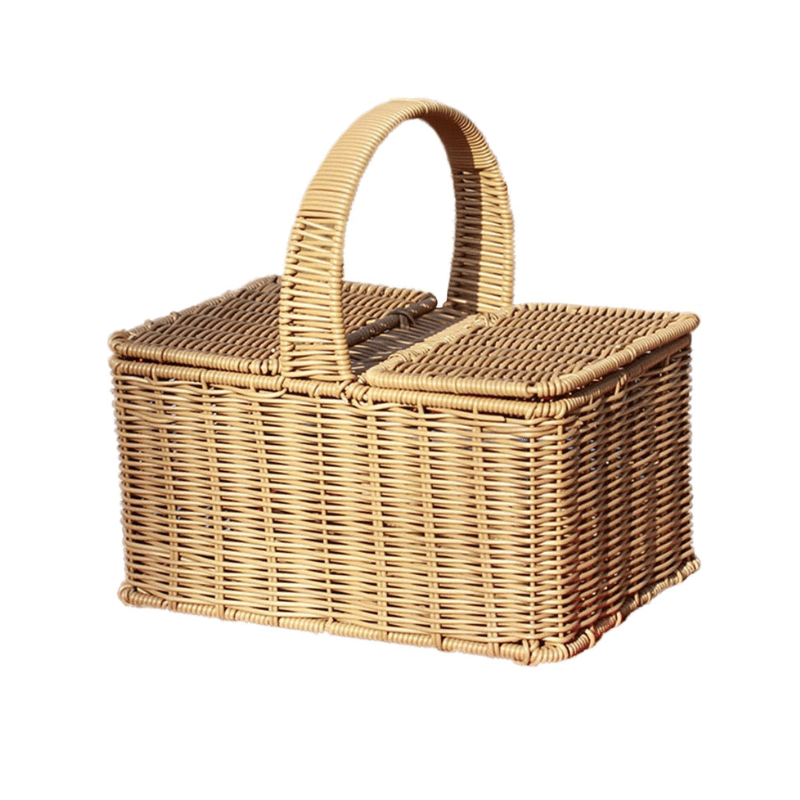panier osier avec couvercle